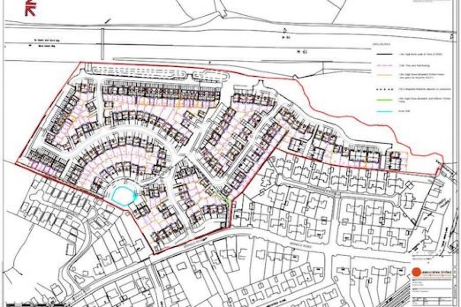 Location plan showing the proximity of the affordable housing to the motorway