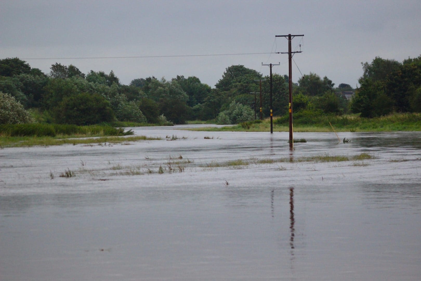 Flooded field after heavy rain