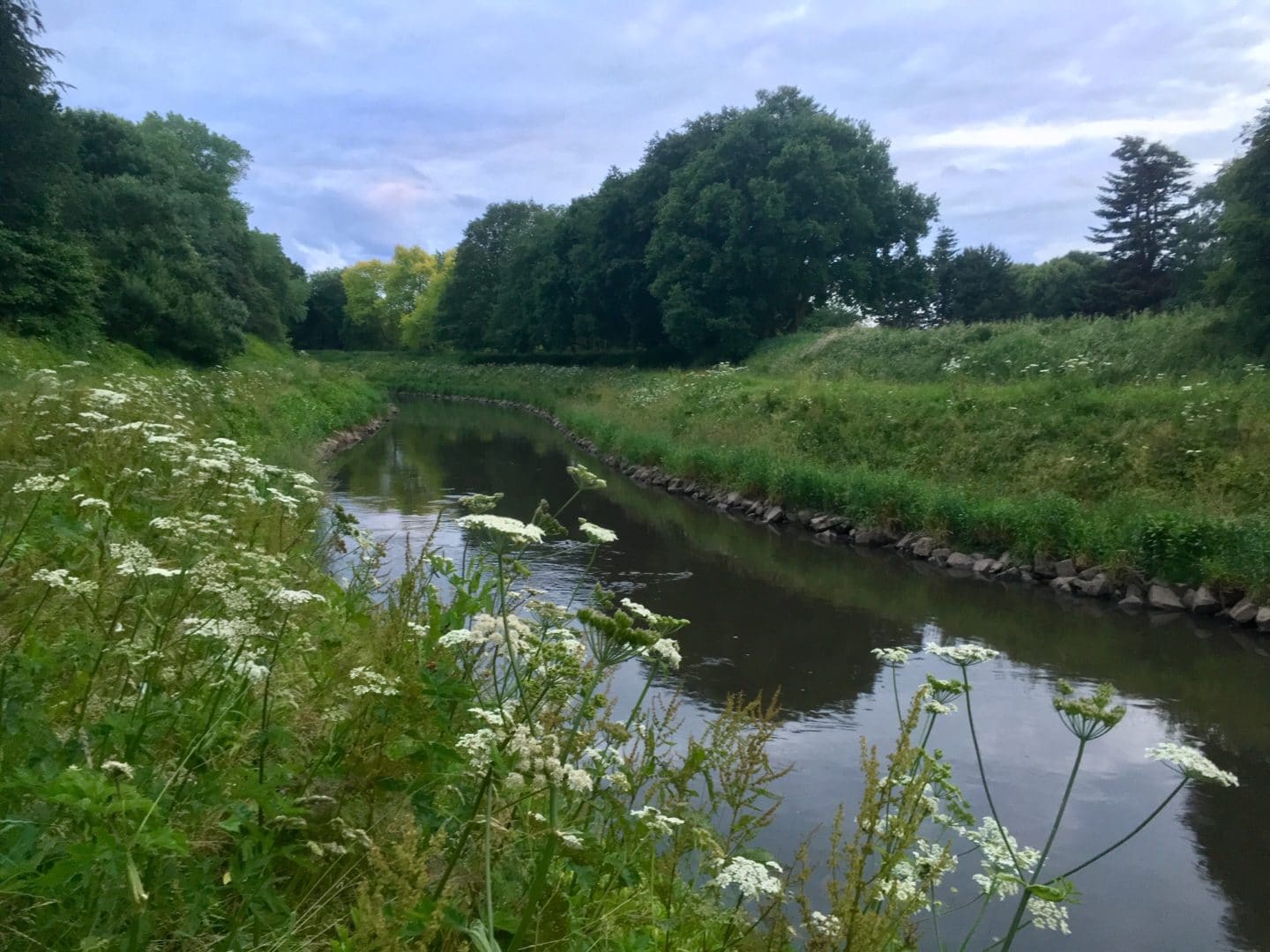 Riverside section of stage 2 of the Greater Manchester Greenbelt Walk in spring