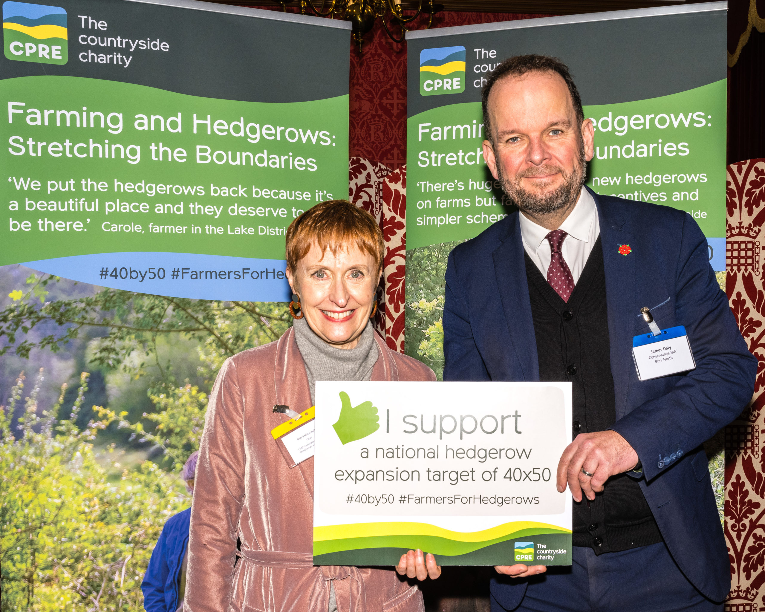 Chair Debbie McConnell with James Daly, MP for Bury North