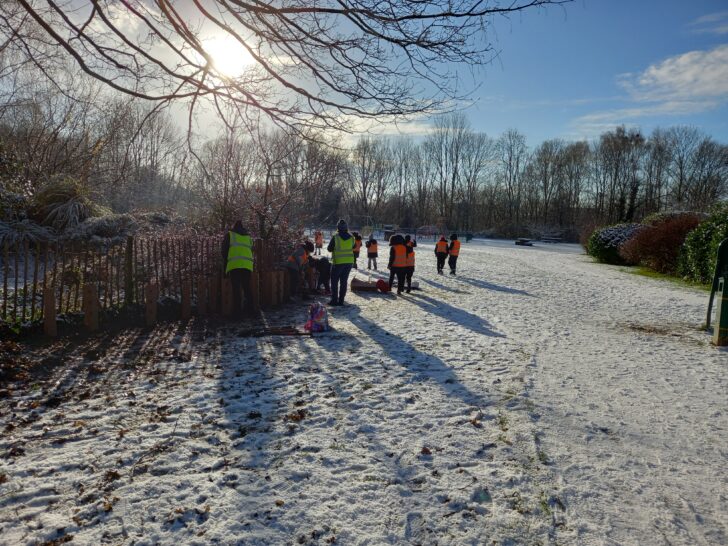 St Marys primary school planting hedges